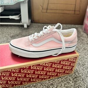 Vans Classic Pink and White Skate Shoes